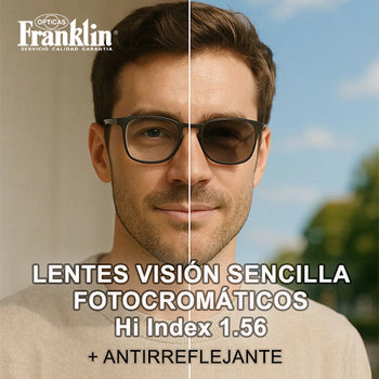 LENTES VISIÓN SENCILLA FOTOCROMÁTICOS HI INDEX 1.56 + Antirreflejante