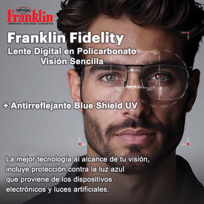 LENTES VISIÓN SENCILLA Franklin Fidelity DIGITAL Policarbonato + AR Blue Shield UV