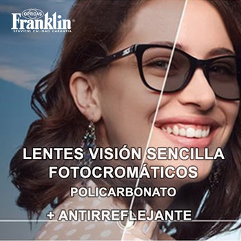 LENTES VISIÓN SENCILLA FOTOCROMÁTICOS DE POLICARBONATO + Antirreflejante
